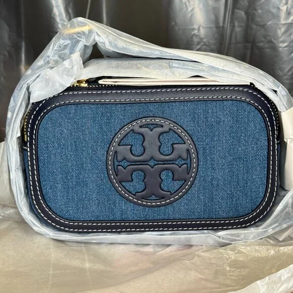 Tory Burch Mini Miller Denim Crossbody Bag - Picture 8 of 11